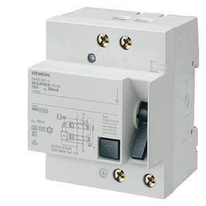 SIEMENS 5SM36224 Interruttore differenziale a 2 poli, Tipo B, con breve ritardo, In: 25 A, 300 mA, Un AC: 230 V