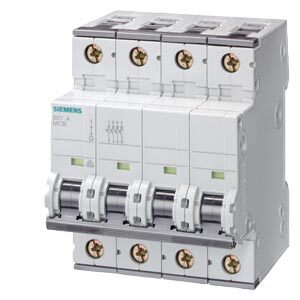 SIEMENS  5SY54207 interruttore magnetotermico corrente universale DC 880 V AC 400 V 10 kA, a 4 poli, C, 20A max. 1000 V