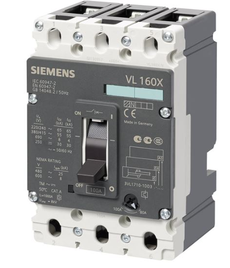 SIEMENS 3VL17121EA430AA0 INT.AUT.VL160X N 4X125A DISTR TM